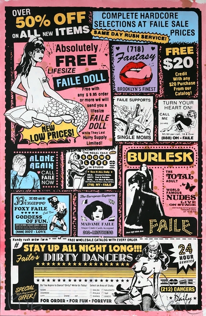 FAILE, ‘Sexy Ad (Colour)’, 2007, Print, Acrylic and silkscreen on paper, Addicted Art Gallery