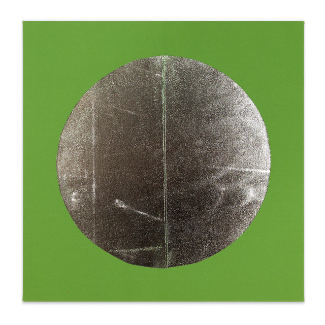 Chad Kouri, ‘Reflection Pool Green (2x2)’, 2021, Painting, Foil on dyed canvas, Uprise Art