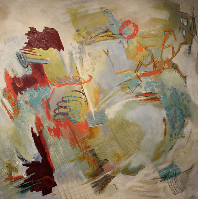 Sherry Giryotas, ‘RED RIVER WORDS’, 2016, Painting, Oil on canvas, Judy Ferrara Gallery