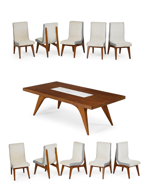 Vladimir Kagan Kagan Dreyfuss Inc Dining Table And Set Of