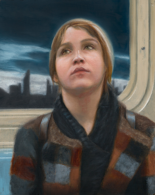 Gayle Madeira, ‘Sunset on the N Train’, 2019, Painting, Oil on wood panel, 33 Contemporary
