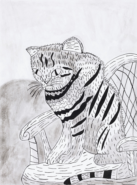 Jesus Huezo, ‘Domestic Cats’, 2019, Drawing, Collage or other Work on Paper, Watercolor and ink on paper, Creativity Explored
