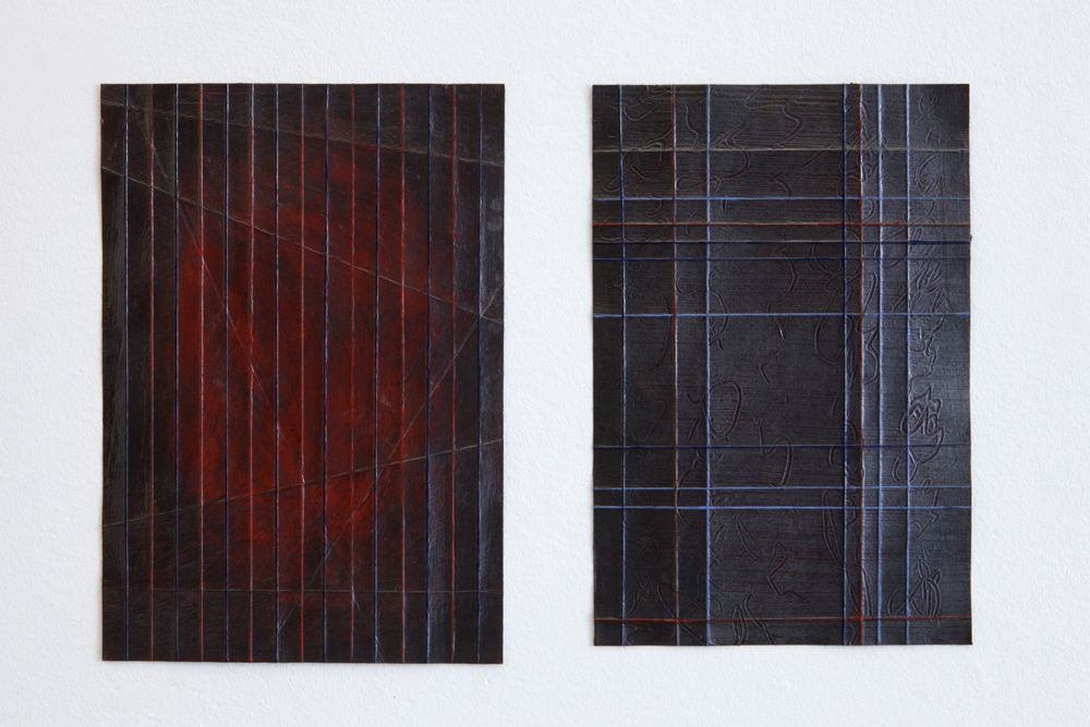 'Folded Drawing red-blue (07-2017)' and 'red-blue (07-2018)'; photo: gallery 'Folded Drawing red-blue (07-2017)' and 'red-blue (07-2018)'; photo: gallery