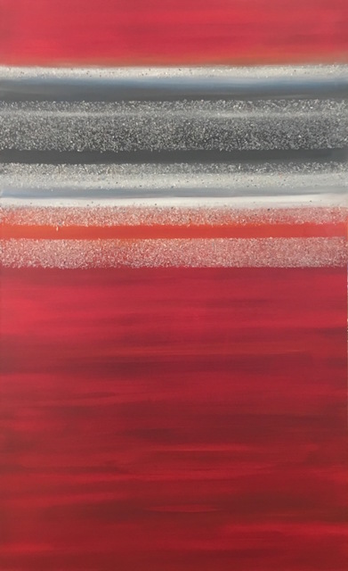 Arica Hilton, ‘Multiverse Red’, 2016, Mixed Media, Oil on canvas with recycled plastic, Hilton Asmus