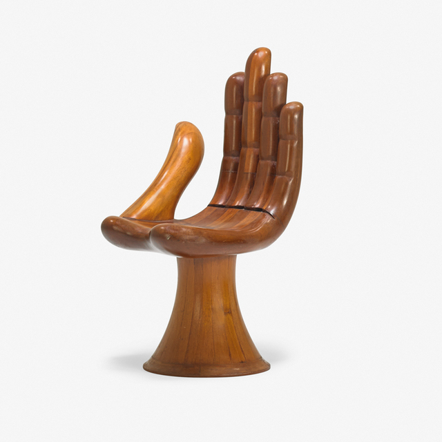 Pedro Friedeberg, ‘Hand chair, Mexico’, Design/Decorative Art, Carved Mexican mahogany, Rago/Wright