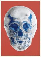 Damien Hirst - Till Death Do Us Part - Coral Red Silver Gloss True Blue Skull