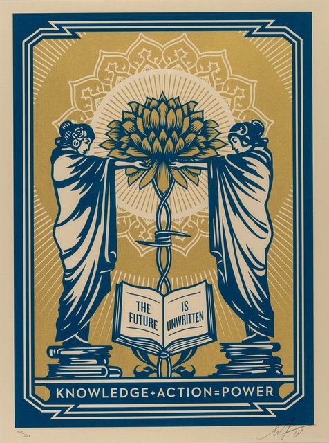 Shepard Fairey, ‘Knowledge + Action (Blue/Gold)’, 2018, Heritage Auctions