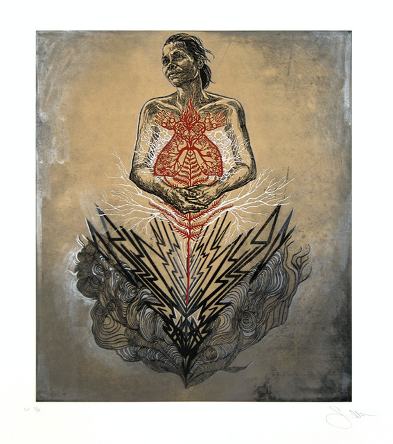 Swoon, ‘Sonia’, 2016, Print, Intaglio, surface roll, hand painted acrylic gouache, and collage, Toshkova Fine Art Advisory