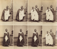 An Uncut Sheet Of Cartes-De-Visite Depicting The Bou El Mogdad, In 8 Different Poses