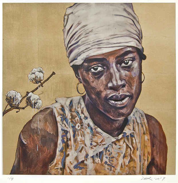 Hung Liu 刘虹, ‘Lady Cotton (Gold) SI’, Print, Monotype with gold leaf, Gail Severn Gallery