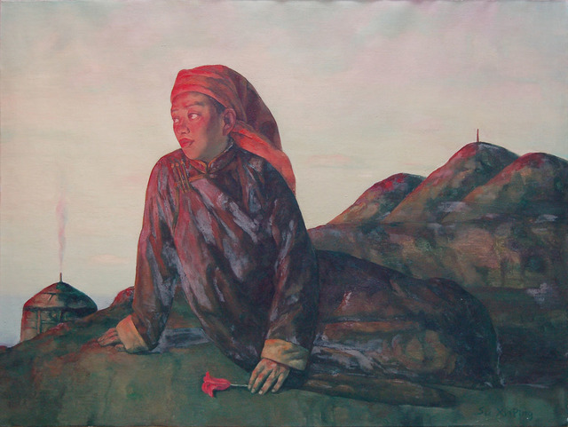Su Xinping 苏新平, ‘Looking Into the Distance From a High Plac 在高处眺望’, 2008, Painting, Oil on Canvas, Linda Gallery