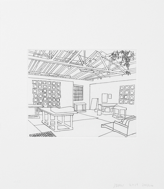 Jonas Wood, ‘Bball Studio ’, 2019, Print, Etching, Kumi Contemporary / Verso Contemporary