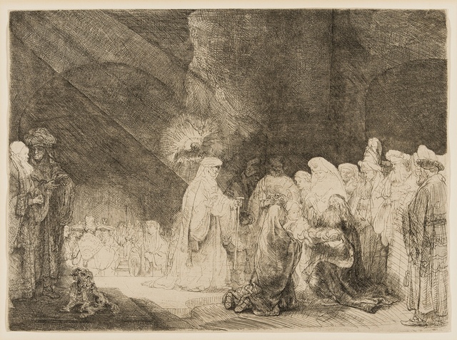 Rembrandt van Rijn, ‘The Presentation in the Temple: Oblong Plate’, circa 1639, Print, Etching, drypoint and engraving, Forum Auctions