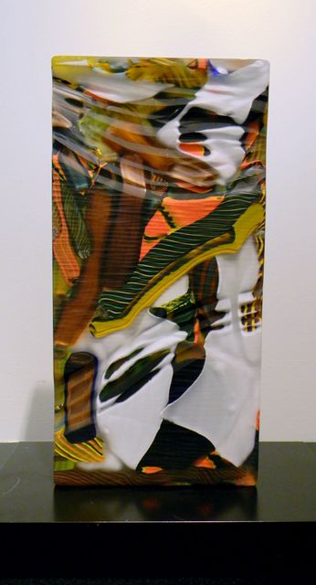 Massimiliano Schiavon, ‘Untitled - Multi colored vessel with waved surface ’, 2013, Sculpture, Hand-blown Murano glass, Off The Wall Gallery
