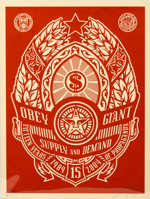 Shepard Fairey (OBEY), ‘Supply And Demand (Red)’, 2004, Chiswick Auctions