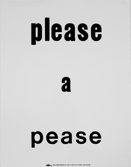 Eve Fowler, ‘please a pease’, 2006-2007, NINO MIER GALLERY