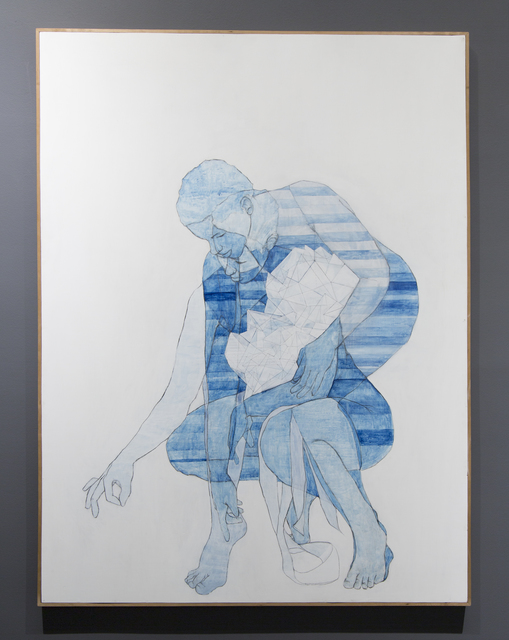 Pamela Phatsimo Sunstrum, ‘Dazzle’, 2015, Painting, Pencil, watercolour and marble dust on wood panel, Zeitz MOCAA