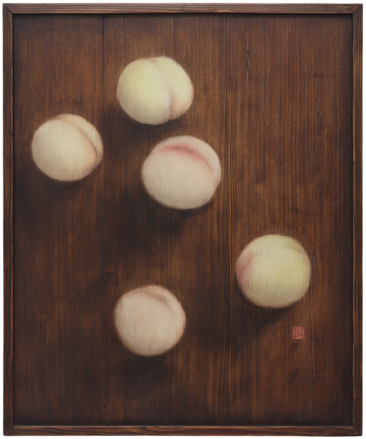 Kim Duck Yong, ‘Peach’, 2021, Painting, Mixed media on wood, Leehwaik Gallery