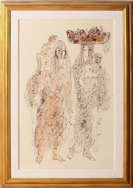 Reuven Rubin, ‘Rare Israeli Reuven Rubin watercolor painting Bezalel school’, 20th Century, Lions Gallery