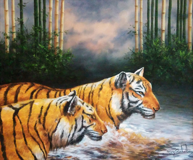 Ron Balaban, ‘TIGERS’, ca. 2000, Painting, OIL ON CANVAS, Gallery Art