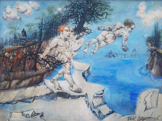 Philip Evergood, ‘Lure of the Waters’, 1946, Painting, Oil on canvas mounted on masonite, Caldwell Gallery Hudson
