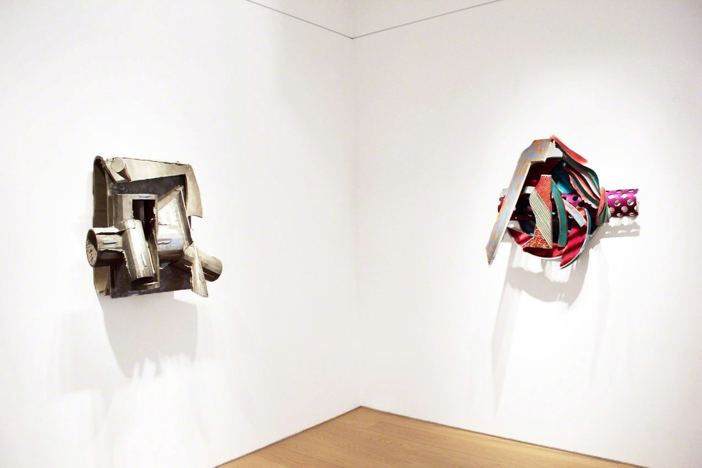 (Left)
Frank STELLA
Il Dimezzato, #7, D-1X, 1987
Cast aluminum
35 x 32 x 19 inches
(Right)
Frank STELLA
Treat My Daughter Kindly, 1986
Metal and Fiberglass
34 x 35.5 x 15.5 inches
(Left)
Frank STELLA
Il Dimezzato, #7, D-1X, 1987
Cast aluminum
35 x 32 x 19 inches
(Right)
Frank STELLA
Treat My Daughter Kindly, 1986
Metal and Fiberglass
34 x 35.5 x 15.5 inches
