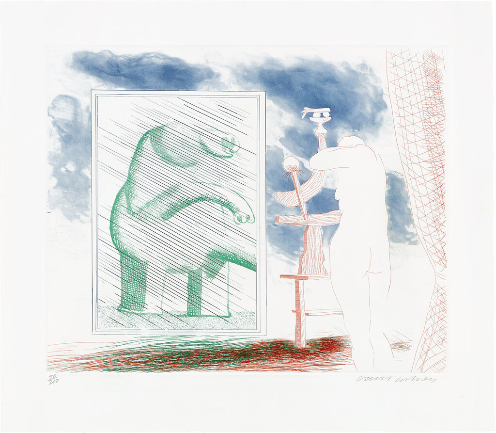 David Hockney - A Picture of Ourselves, plate 12 from The Blue Guitar (S.A.C. 210, M.C.A.T. 189)