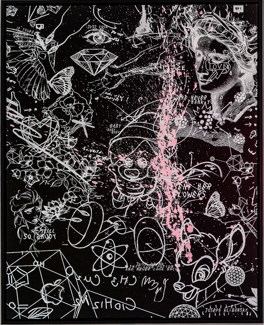 Joseph Klibansky, ‘ Sent Her Flowers (black, white, pastel pink splash)’, 2019, HOFA Gallery (House of Fine Art)