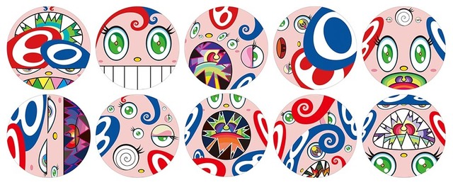 Takashi Murakami, ‘WE ARE THE SQUARE JOCULAR CLAN PRINT SET OF 10 CIRCLE PRINTS ’, 2018, Print, Offset print, with silver and high gloss varnishing, Dope! Gallery