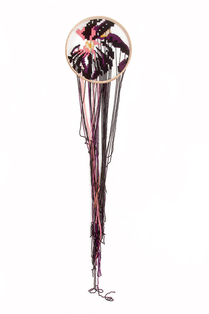 Johanne Allard, ‘Black Iris I’, 2018, Mixed Media, Mixed media embroidery, Artscoops