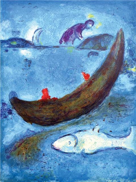 Marc Chagall, ‘The Dolphin and the 300 Drachmas ’, 1961, Print, Original lithograph printed in colors on Arches wove paper., Galerie d'Orsay