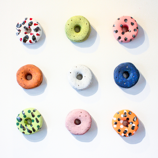Liv Antonecchia, ‘Moon Donut Set’, Sculpture, Stoneware clay and ceramic glaze, Miller Gallery Charleston