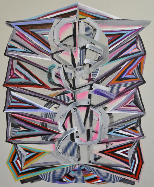 Feodor Voronov, ‘Double Fold’, 2013, Painting, Acrylic, marker, ballpoint pen and spray paint on canvas, Mark Moore Fine Art