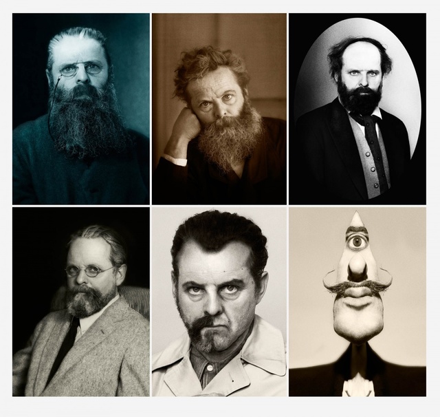 Gavin Turk, ‘Rodin, Morris, Cézanne, Man Ray, Dali (Beard Project Lithographic Print)’, 2015, Teriha Yaegashi + Juliette Premmereur + Ella Marder+Lara Pan