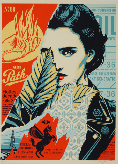 Shepard Fairey, ‘Wrong Path’, 2017, Print, Screenprint in colours on cream Speckle Tone paper, Roseberys