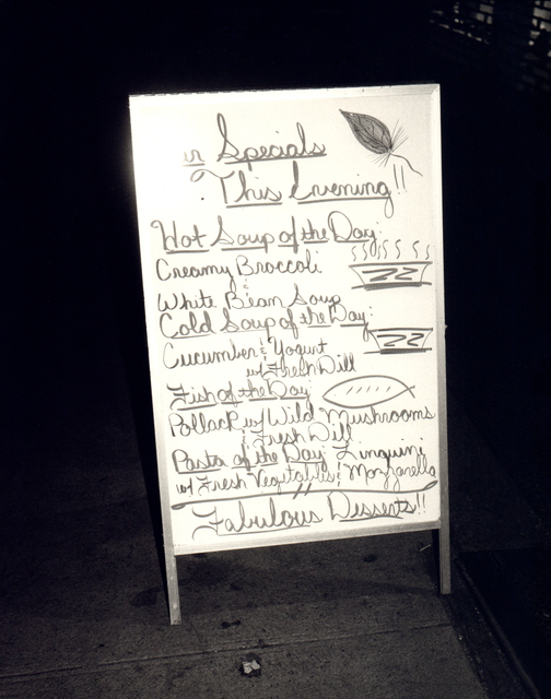 Andy Warhol, ‘Andy Warhol, Photograph of a Sandwich Board Menu’, 1980-1986, Hedges Projects