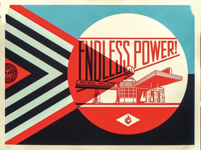 Shepard Fairey, ‘Endless Power Petrol Palace’, 2019, Print, Speckletone paper, AYNAC Gallery