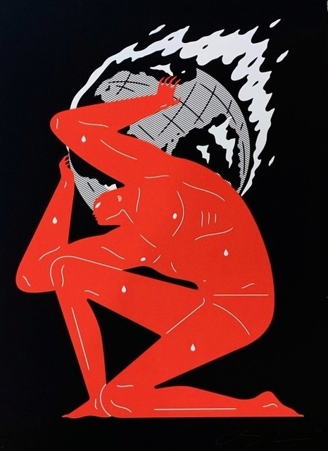 Cleon Peterson, ‘World on Fire (Black)’, 2020, Print, Hand pulled black and red screen print on 290 gsm Arches Rag paper with deckled edges. Artwork, Artsy x Forum Auctions