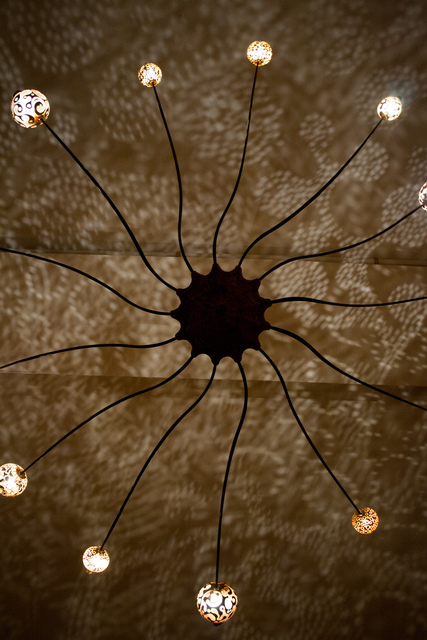 Nicolas Cesbron, ‘Chandelier with 13 luminous calabashes’, 2014, Design/Decorative Art, Body in carved pear wood, branches in wenge wood., Antonine Catzéflis
