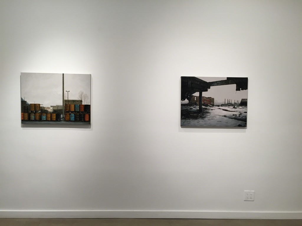 (left) "Industrial Northwest" oil on canvas, (right) "Wild Wivez" oil on canvas (left) "Industrial Northwest" oil on canvas, (right) "Wild Wivez" oil on canvas