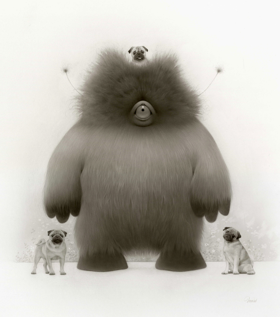 Travis Louie, ‘Invader Mitch and His Pugs’, 2017, Haven Gallery