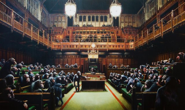 After Banksy | Monkey Parliament, poster (2009) | Artsy