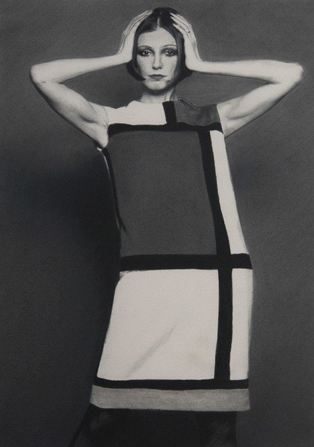 Rob Davis, ‘YSL Mondrian Dress’, 2019, Drawing, Collage or other Work on Paper, Graphite on paper, Friends Seminary Benefit Auction