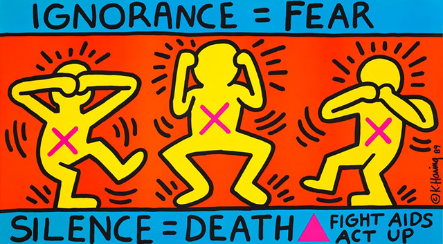 Keith Haring, ‘Keith Haring Ignorance = Fear 1989 (Keith Haring ACT UP)’, 1989, Posters, Offset lithograph, Lot 180