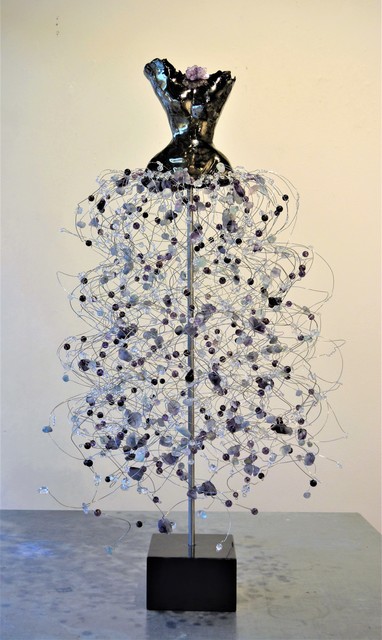 Estella Fransbergen, ‘High Fired Clay Torso, Fluoride, Phantom Purple Quartz, Swarovski Crystal’, 2019, Shain Gallery