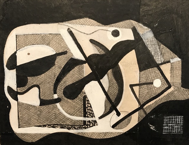 Vaclav Vytlacil, ‘Untitled Abstraction (015)’, ca. 1937, Drawing, Collage or other Work on Paper, Gouache, ink, pencil on paper mounted on cardboard, Caldwell Gallery Hudson