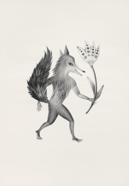 Andrea Dezsö, ‘Walking with Flower’, 2016, Print, Lithograph on Paper, Pucker Gallery