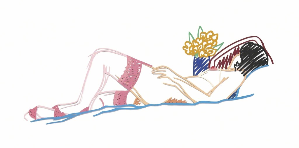 Tom Wesselman - Nude with Bouquet and Stockings (Variation #7)
