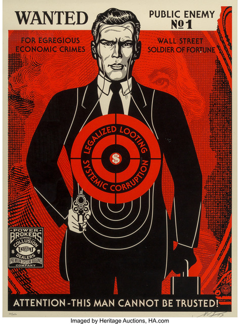 Shepard Fairey (OBEY), ‘Wall Street Public Enermy’, 2017, Heritage Auctions