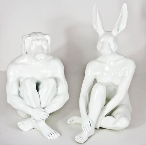 Gillie and Marc Schattner, ‘Mini Dogman and Mini Rabbitgirl ’, 2017, Gillie and Marc Art Gallery